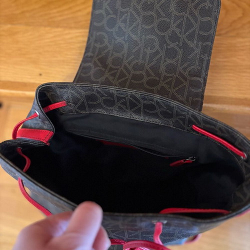 Calvin Klein women's backpack like new with inner pocket brown and red