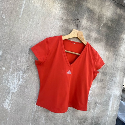 Adidas vintage top used, size L, red orange