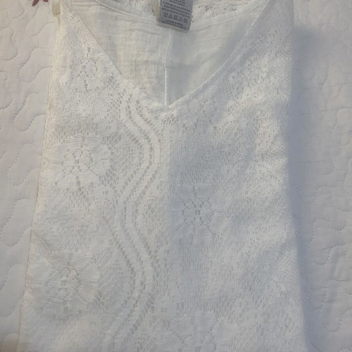 White Lace Sleeveless Tunic Top Cover-Up one size like new