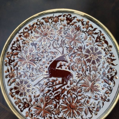 Ikaros Rhodes decorative plate 37 cm diameter with golden border like new