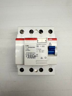 ABB Stotz F 374 Residual Current Device used, 4-pole 25A 30mA