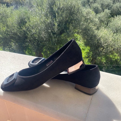 Casadei loafers size 39 like new, black suede with decorative buckle
