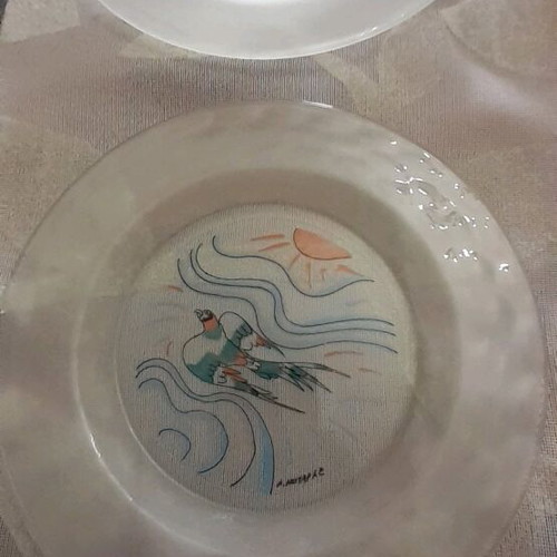 Collectible plates with Mytaras paintings, set of 4, like new