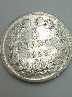 Silver Coin France 5 Francs 1838 like new