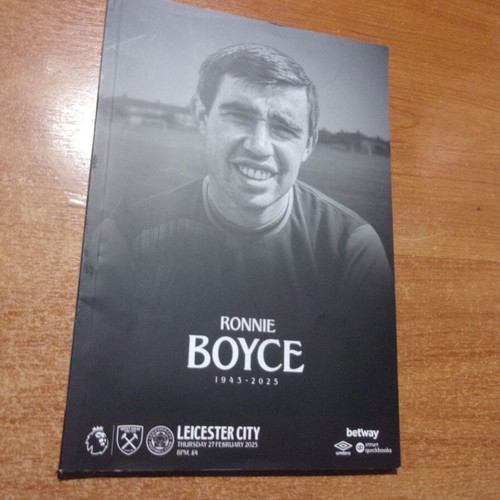 Official Programme West Ham vs Leicester 27/2/25 like new