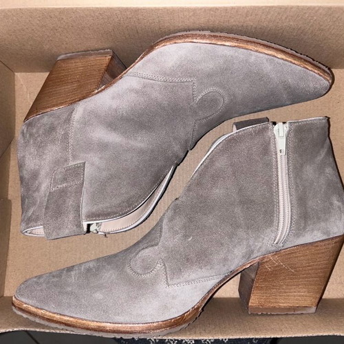 Vero Cuoio beige ankle boots like new, wooden 7 cm heel, size 40