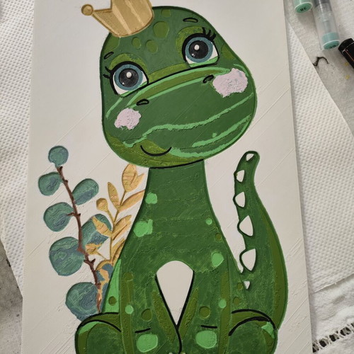 Decorative item for baptism hand-painted inspired by photo 23cm height
