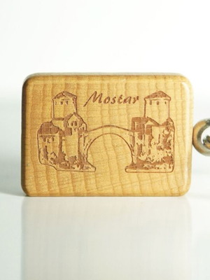 Wooden Mostar keychain like new