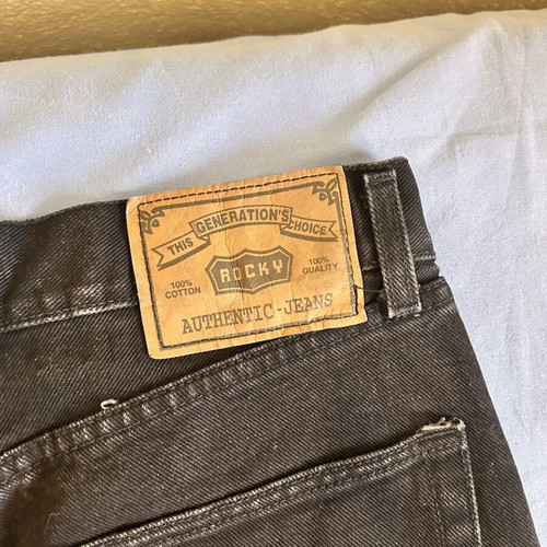 Levi's jeans with leather label, black, size L