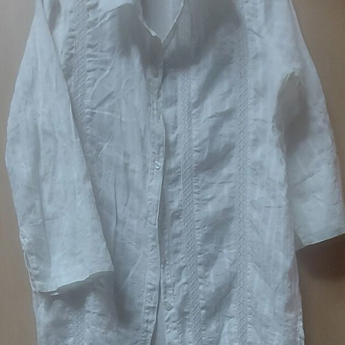 Women's cotton shirt like new, white, size M