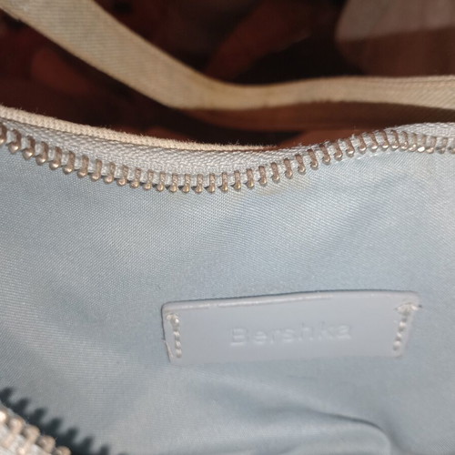 Bershka mini denim shoulder bag, blue