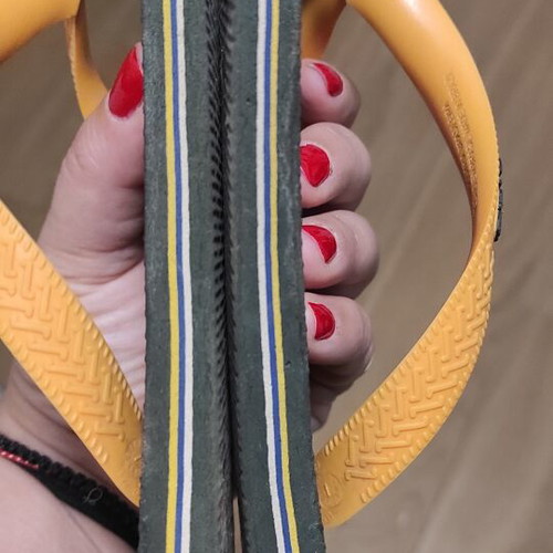 Havaianas flip flops used, size 37-38, black and orange