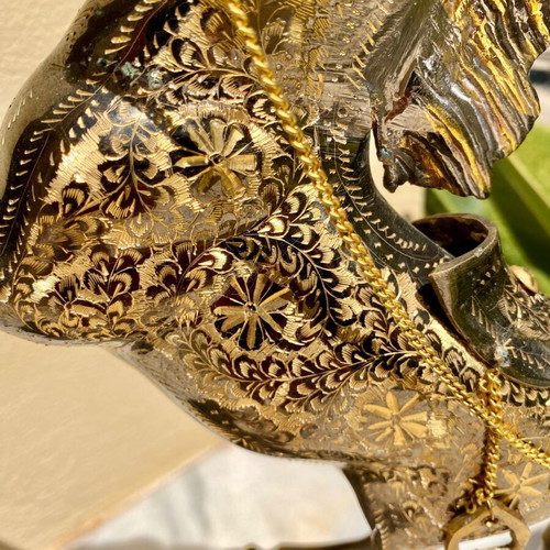 Vintage Handcrafted Brass Horse Sculpture Like New