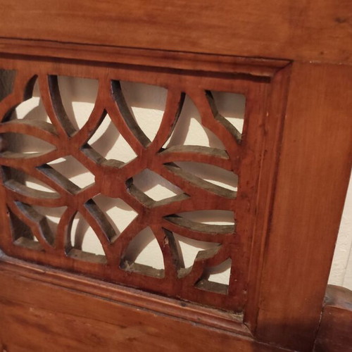 Antique portmanteau used with Art Nouveau mirror