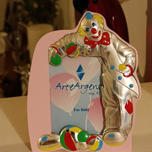 Silver baby photo frame 925 Arte Argento new