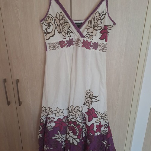 Pomodoro women's summer dress like new, white and purple