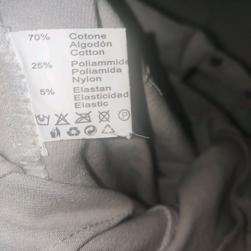 High-waisted pants like new, slim fit, gray ice white