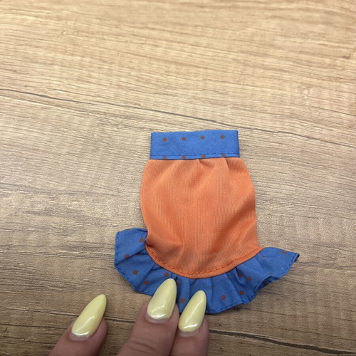 Vintage Barbie Mattel Skirt 80s/90s orange with blue ruffles like new