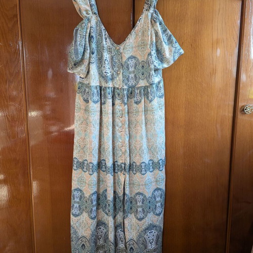 Nidodileda dress one size like new, beige and green