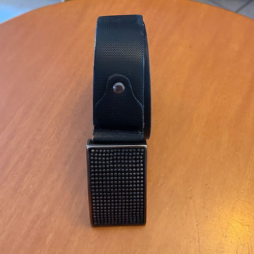 Black Leather Belt with Decorative Square Buckle like new