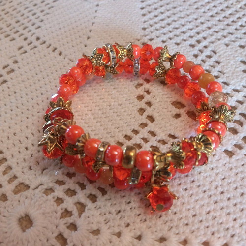 Handmade orange boho bracelet new