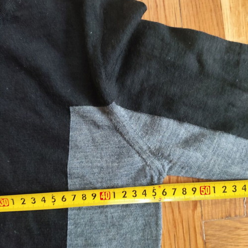 Paolo Pecora Men's Sweater 100% Fine Wool Size S New Black Gray