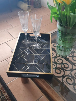 Serving tray used with art deco design