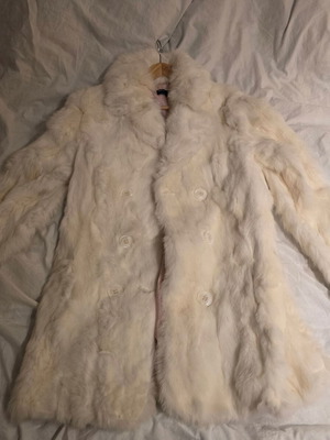 Γούνα από κουνέλι καινούργια, λευκή γνήσια