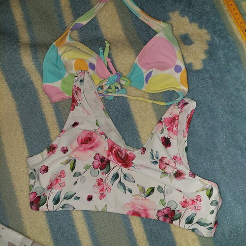 Swimwear tops used, size S