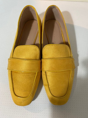 Παπούτσια μπαλαρίνες μεταχειρισμένα, κίτρινα, μέγεθος 38, μία φορά φορεμένα