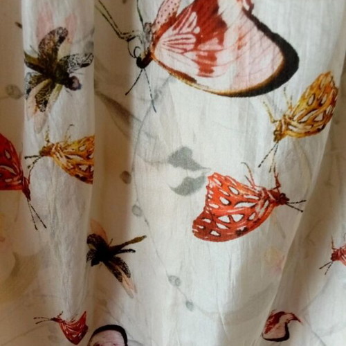 Raxevsky Silk Dress new, beige with dragonfly print