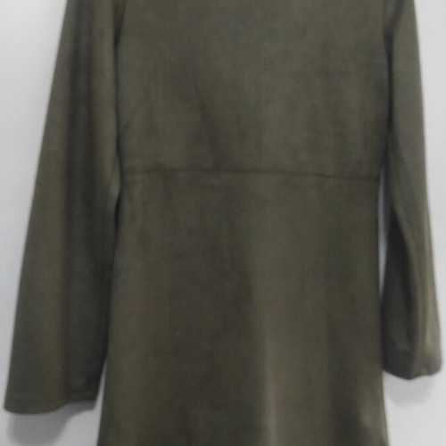 Suede dress in A-line like new, olive, XS