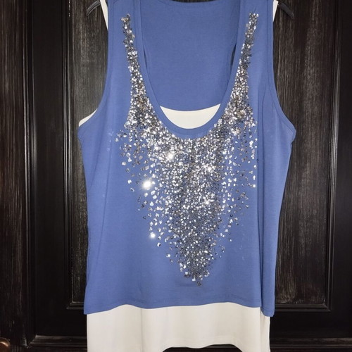 Photograph Plus Size Blouse Set with Sequins like new, viscose