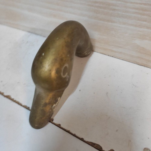 Vintage brass cane handle used, decorative walking stick handle