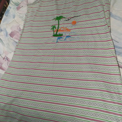 Pajama dress like new, white and gray