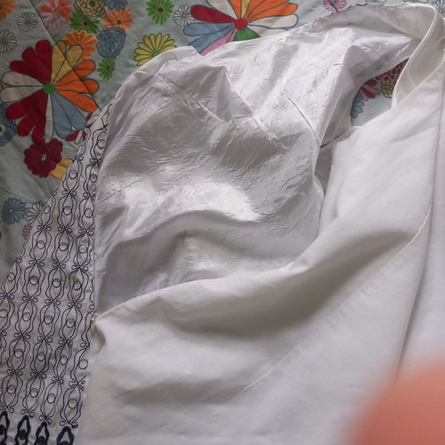 Summer dress Sweet Miss XL like new, white and blue linen