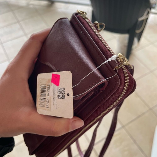 Wallet bag phone case new, with red strap