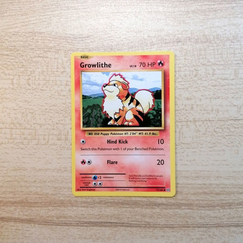 Growlithe Pokémon Card Evolutions 2016 Near Mint