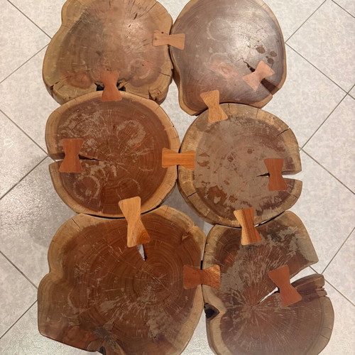 Handmade solid wood coffee table with butterfly joints
