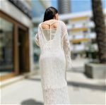 Mohair Long White Dress