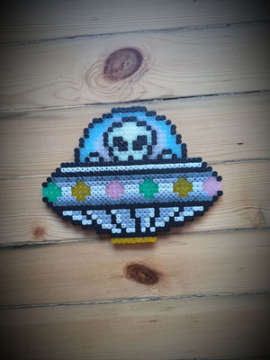 Χειροποίητο διακοσμητικό UFO καινούργιο με φωσφορίζοντα εξωγήινο