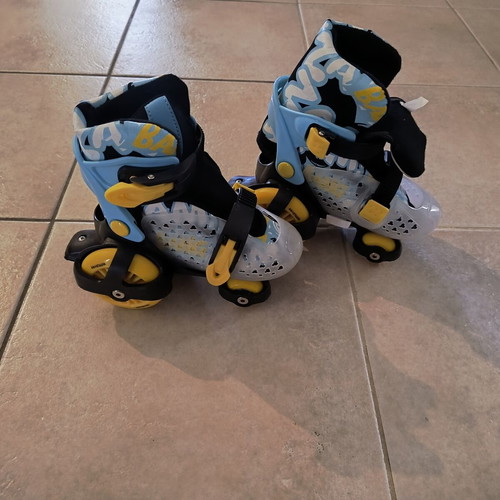 3K Adjustable Quad Skates for Boys Blue, like new, size 26-29