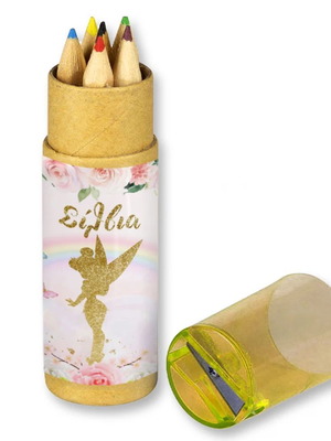 Golden Fairy Colored Pencils new, set of 6 with name