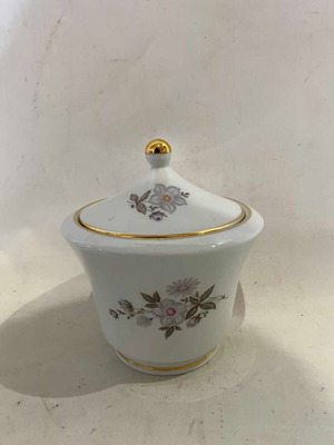 ĆMIELÓW porcelain sugar bowl vintage used, 12x12, made in Poland