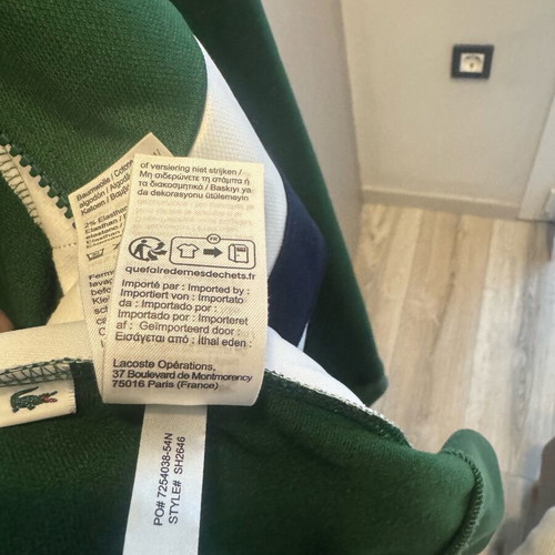 Lacoste jacket L like new, white and green