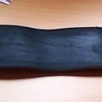Women's belt used, red wide with adjustable double buckle