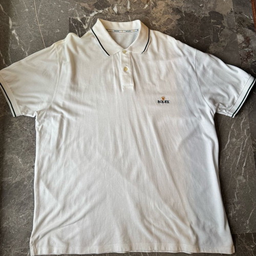Rollex men's polo like new, white and gold, size XL