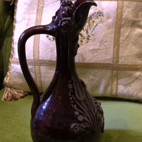 Çanakkale Pottery Ewer 19th Century Ottoman Empire used, 35 cm