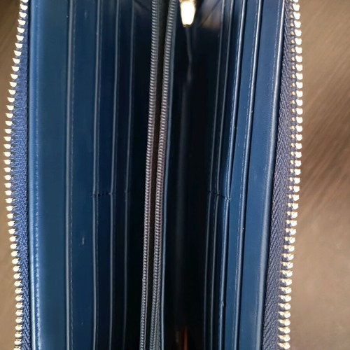 Doca Large Wallet with Compartments like new, white and blue
