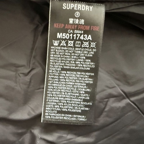 Superdry Everest Short Hooded Puffer Jacket new, men's winter blue L